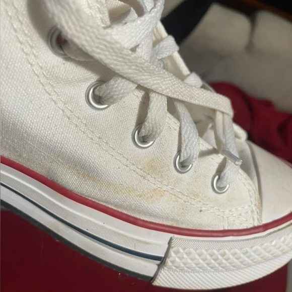 Converse White and Blue High-Top Sneakers - Picture 2 of 4
